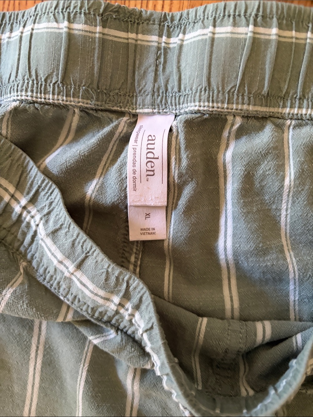Auden Striped Wide-Leg Drawstring Pants & Long sleeve top - Olive Green & white - Picture 3 of 5